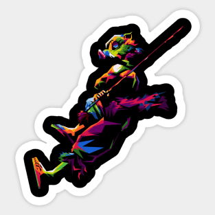 Inosuke's Wild Spirit: Hasibira-Inspired Anime Apparel Sticker